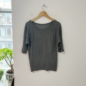 Sweaty Betty Gray Oversized Fit Short Sleeve Top Size Small
